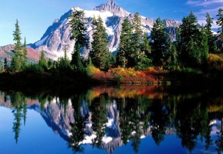 Nature's Pure Magic - snow, lake, mountains, nature