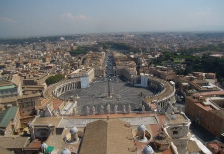 St. Peter's square - square, sky, vatican, city, rome