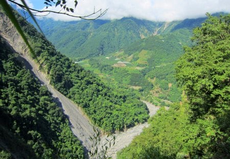 Mountain scenery - mountain, cloud, scenery, blue sky, the valley