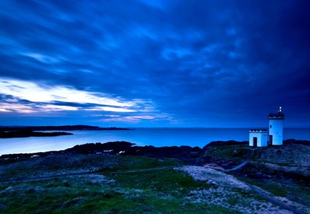 LIGHTHOUSE - lighthouse, the lake, night, landscape