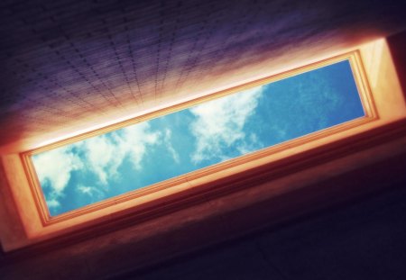 WINDOW TO THE SKY - sky, digital, clouds, window, 3d