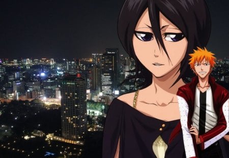 ichigo and rukia - tokyo, ichigo, wallpaper, rukia