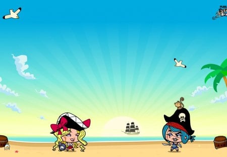 Pirates bomber ! - videogames, games, pirates, girl