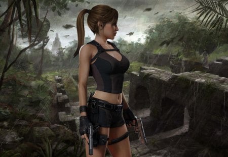 Lara Croft - tomb raider, games, female, pistols, video games, weapons, guns, lara croft