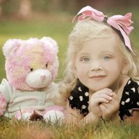 Girl with her teddy