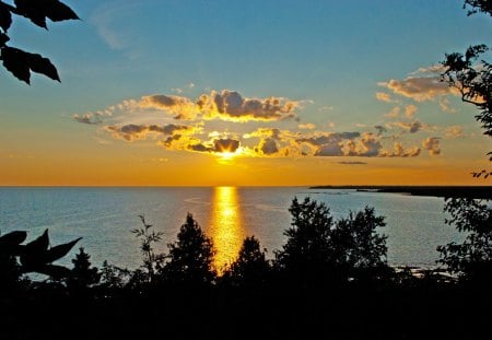 Follow the Golden Path - glowing, sunset, beams, beautiful, golden, lovely