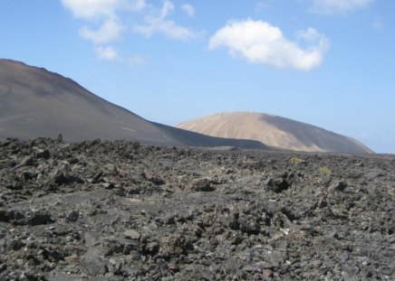 Lava on Lanzarote Canary Islands - nature, lava, mountains, forces of nature