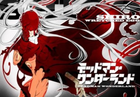 dead man wonderland - red, anime, manga, shiro