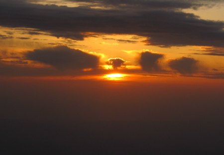 Sunset - nature, sky, sunset, airplane