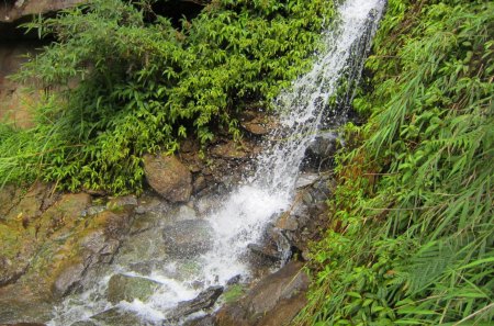 Waterfalls - mountain, mountain climbing, waterfalls, rock, grass