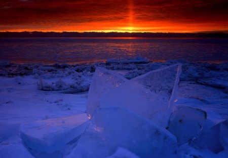 Amazing Sunset - ice, nice, sunset, amazing