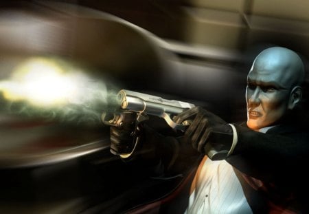 Hitman - Shooting - game, shooting, codename, 47, hitman, motion, blur, picture, aequus, mihi, video, slow