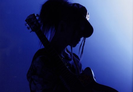 Miyavi - guitar, miyavi, blue