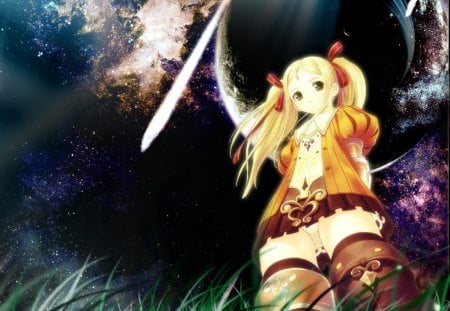 Radiata Stories - radiata stories, space, anime, universe, shooting star, galaxy