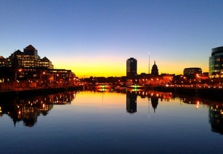 Dublin - arquitecture, sunset, city, ireland, dublin