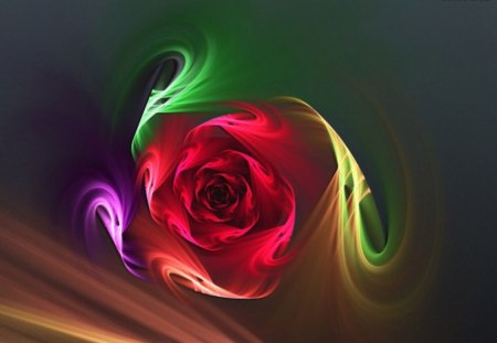 color flower - abstract, 3d and cg