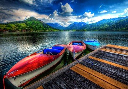 Boatastic View - lake, mountains, peaceful, beautiful