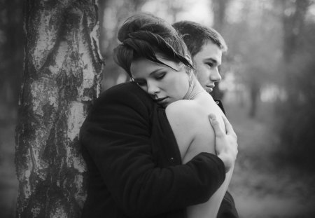 I Still Love You - promise, black and white, couple, hug, love