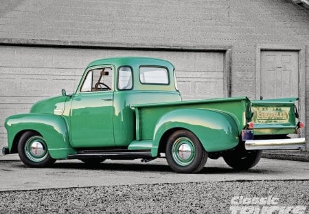 1951 Chevy 3100 - truck, green, classic, bowtie, gm