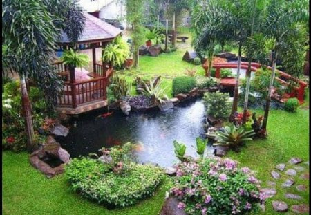 Japanese Style Garden - nature, style, japanese, garden