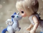 Doll and unicorn