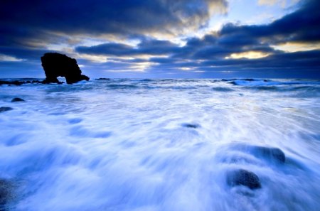 OCEAN ARCH - arch, landscape, sea, dusk, cliffs