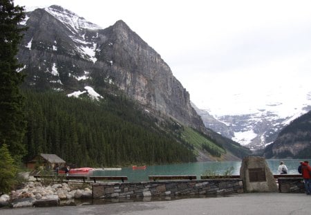 Lake Louise Banff Alberta - Lakes, photography, snow, mountains, canoe