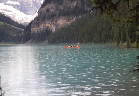 Canoe on the lake - lakes, canoe, photography, trees, green