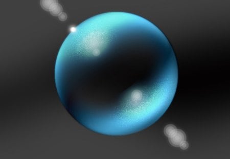 Blue Bubble - bubble, light, blue, gray