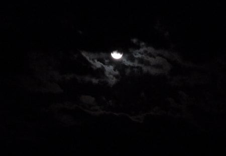 Full Moon and Clouds - nature, mystic, moon, sky, dark, clouds