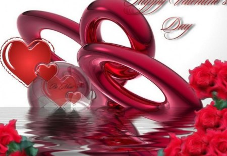 love_Wallpaper - flowers, water, rings, hearts