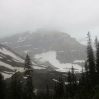 Snow on the mountains at Banff Alberta