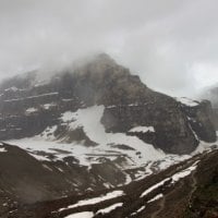 Snow in July at Banff mountains