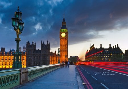 London - beauty, sky, peaceful, colorful, road, amazing, view, lanterns, lantern, clouds, river, architecture, bridge, england, building, anture, london, light, night, buildings, lovely, big ben, alley, beautiful, city, splendor, colors, lights