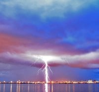 Beautiful Lightning Reflection