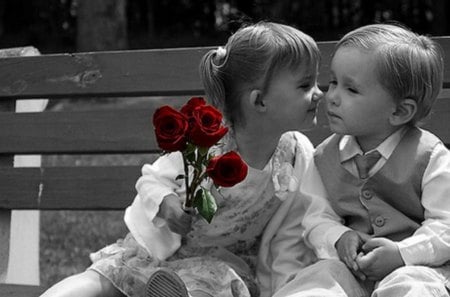 Cute Children - love, cute, children, flower