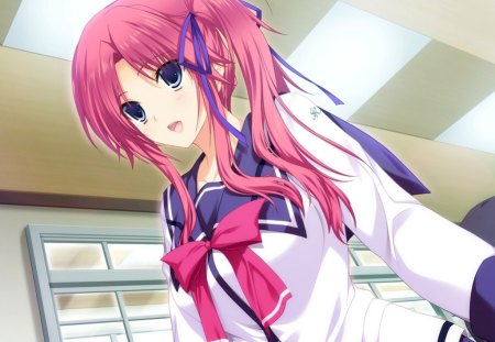 Yuuki Amagase - white, lovely x cation, purple, anime school girl, pink, anime, yuuki amagase, anime girl