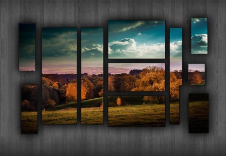 AUTUMN COLLAGE - clouds, fall, nature, autumn, photography, collage, art, sky