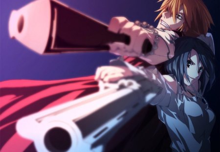 Shirou Yusa & Erii Honjou - erii honjou, dies irae also sprach zarathrustra, duo, anime, shirou yusa, weapons, guns