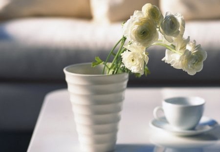 White flower - white, flower, life, mug