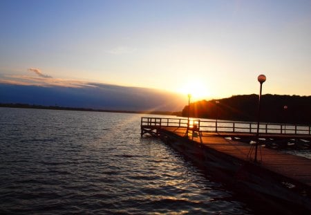 Sunset - insko, lake, sunset, jezioro