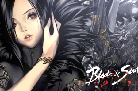 Blade & Soul - red eyes, games, female, video games, black hair, blade and soul