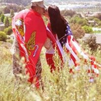 Marine Corps Flag and US Flag