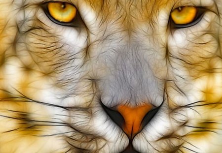 Yellow Eyes - abstract, big cats, nature, lion, tiger, animals, wildlife