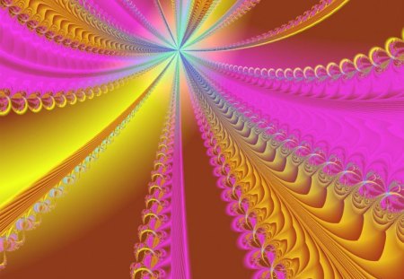 Fractal_art - abstract, 3d, yellow, pink