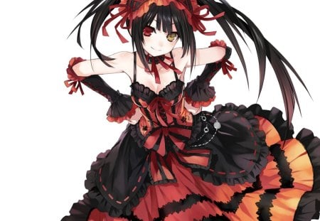 Tokisaki Kurumi - anime, tokisaki kurumi, dress, girl, long hair