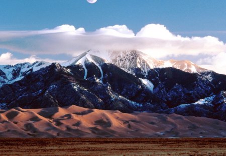 great sand dunes national monument park - sand, mountains, dunes, clouds