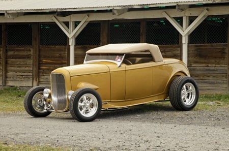 1932 Ford Roadster - gold, ford, classic, hot rod