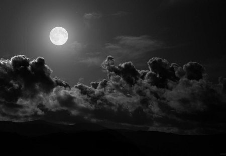 Black_Night_Wallpaper - moon, sky, dark, clouds