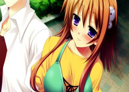 Sweet Anime Girl.... :) - girl, anime, date, sweet, purple eyes, cute